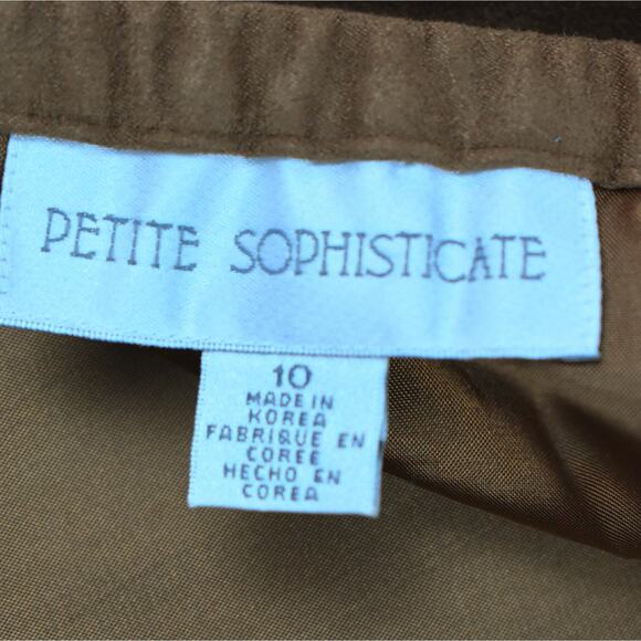 Vintage faux suede embroidered skirt dark caramel brown 10 petite western boho - Picture 5 of 9